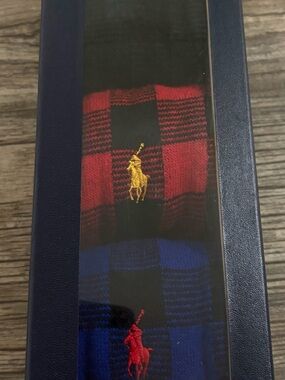 Polo Ralph Lauren Plaid Long Socks - with Embroidered Pony